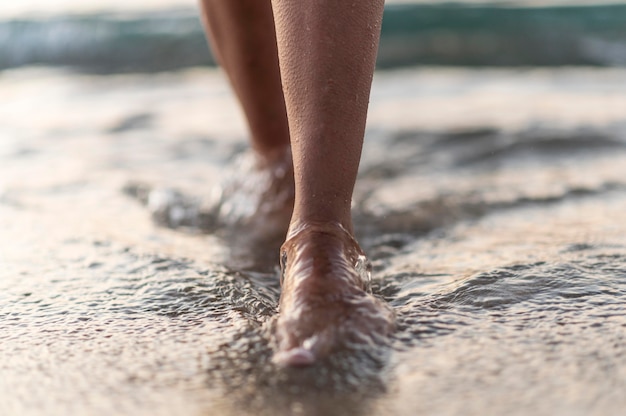 Vue rapprochée du concept de plage