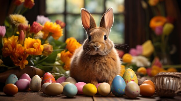 Vue rapprochée du lapin de Pâques