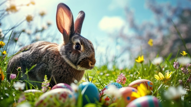 Photo gratuite vue rapprochée du lapin de pâques