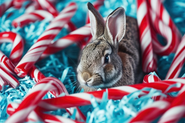 Vue rapprochée du lapin de Pâques