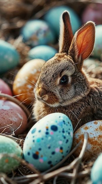 Photo gratuite vue rapprochée du lapin de pâques