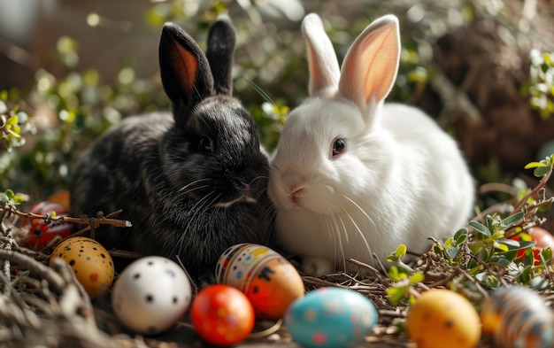 Photo gratuite vue rapprochée du lapin de pâques