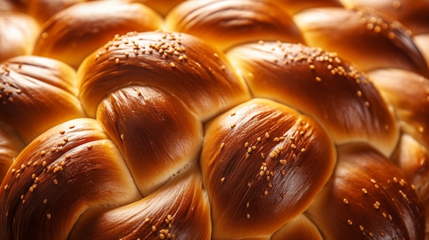 Photo gratuite vue rapprochée du plat de challah pour hanouka