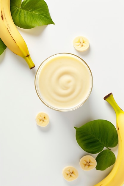 Vue rapprochée du shake à la banane