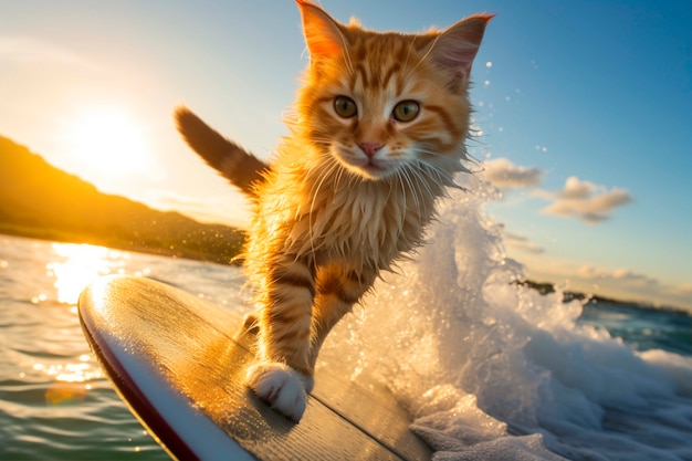 Vue rapprochée du surf des chats