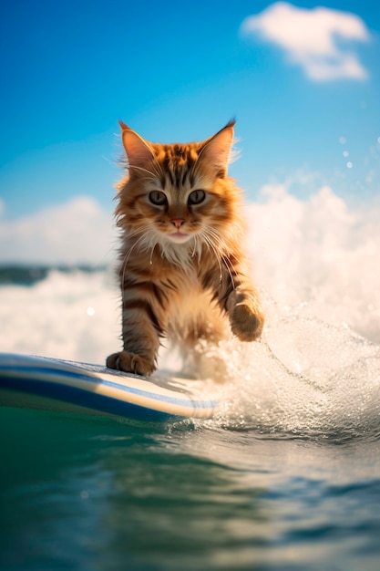 Photo gratuite vue rapprochée du surf des chats