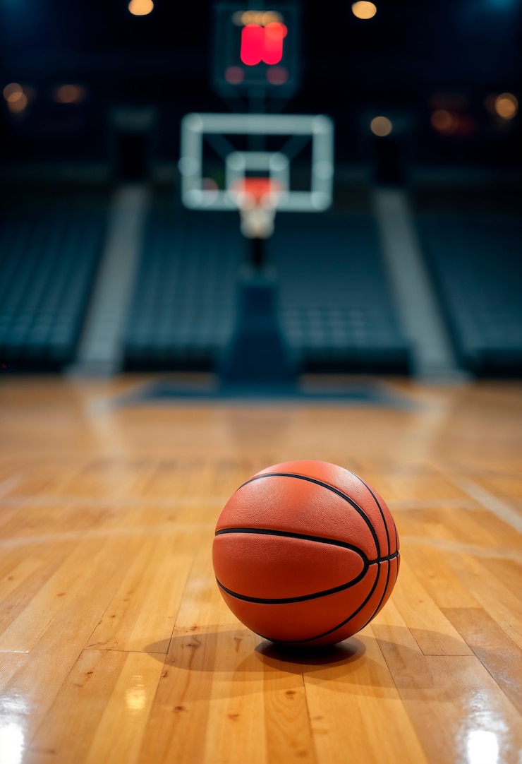 Photo gratuit vue rapprochée de l'environnement sportif avec le basket-ball