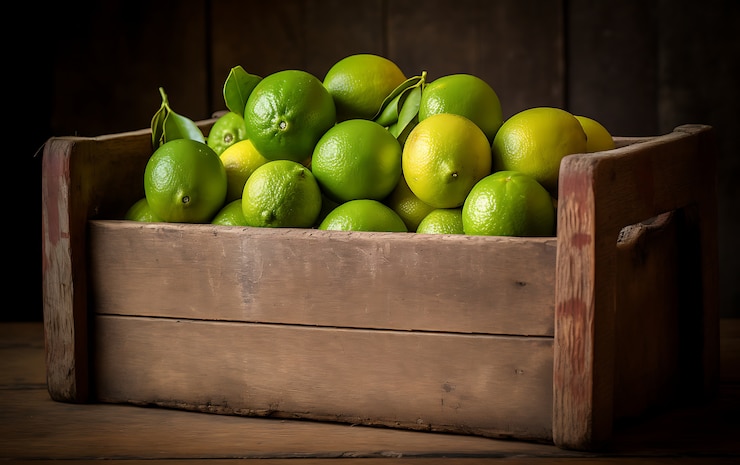 Photo gratuit vue rapprochée des fruits de saison du citron vert pour l'hiver