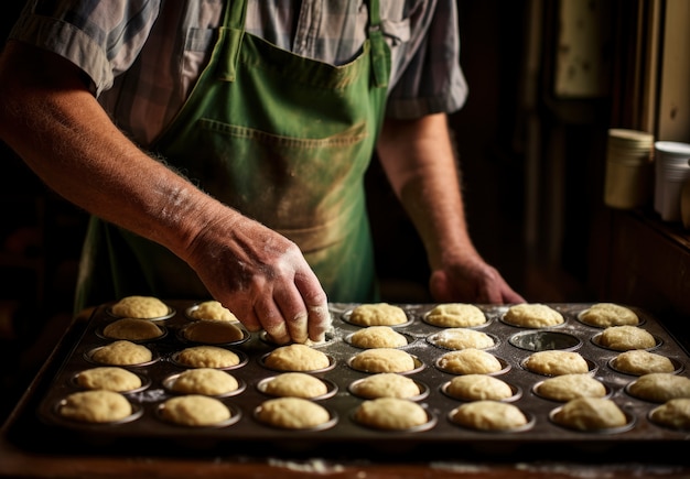 Vue rapprochée de l'homme en train de cuisiner