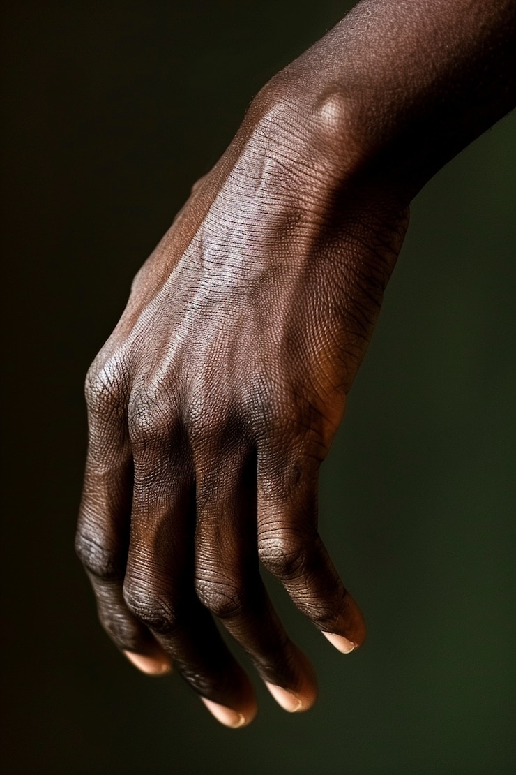 Photo gratuit vue rapprochée sur la main noire