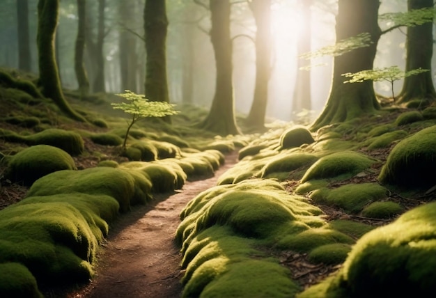 Vue rapprochée de la mousse dans la nature