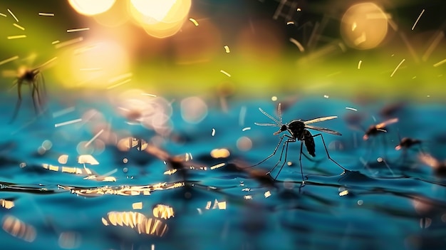 Photo gratuite vue rapprochée des moustiques dans la nature