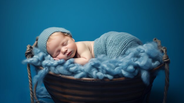 Vue rapprochée d'un nouveau-né qui dort