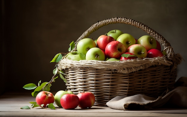 Photo gratuite vue rapprochée des pommes, fruits de saison pour l'hiver