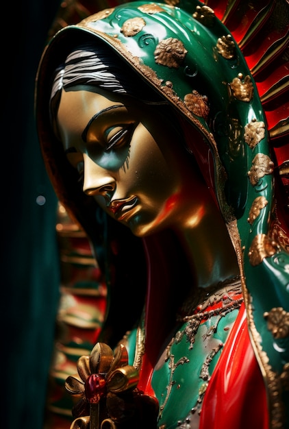 Photo gratuite vue rapprochée de la statue mexicaine de sainte marie