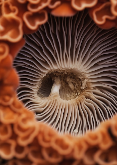 Photo gratuite vue rapprochée de la structure du champignon