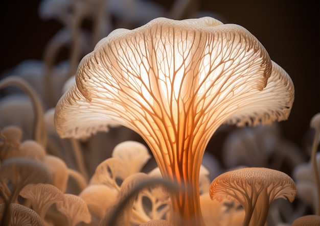 Photo gratuite vue rapprochée de la structure du champignon