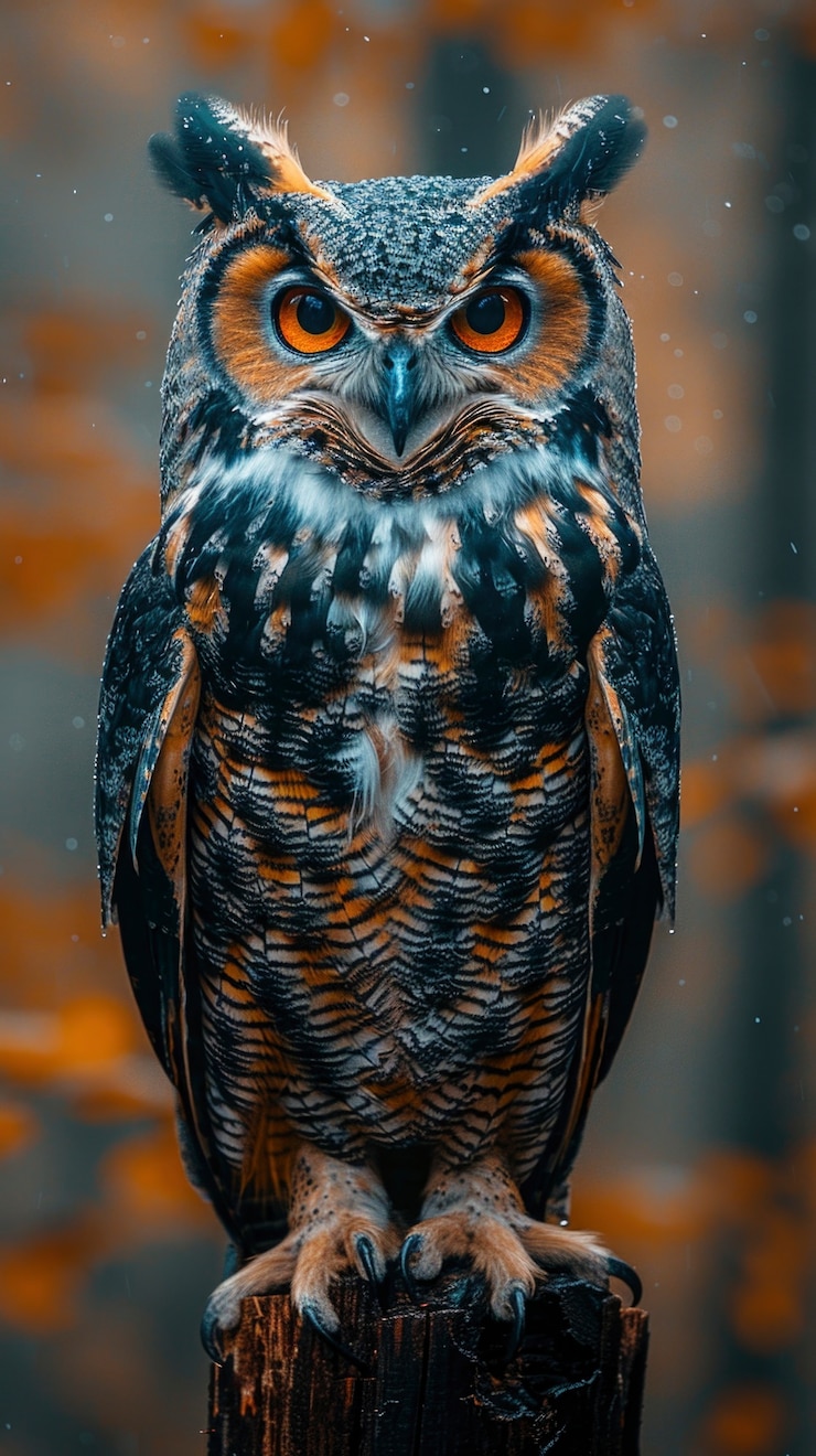 Photo gratuit vue réaliste du hibou pendant la journée