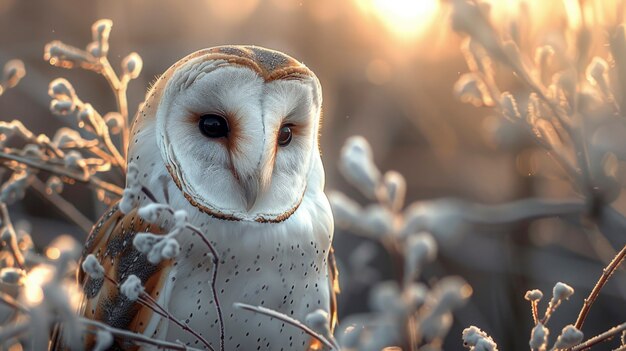 Vue réaliste du hibou pendant la journée