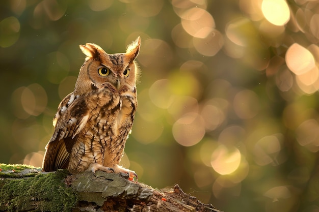 Photo gratuite vue réaliste du hibou pendant la journée