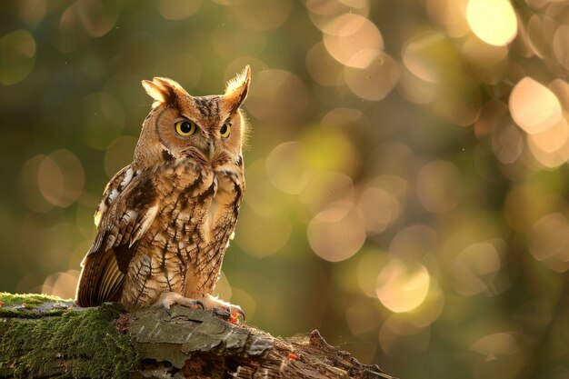 Vue réaliste du hibou pendant la journée