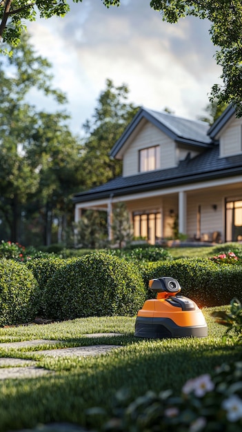 Vue d'un robot qui s'occupe des jardins
