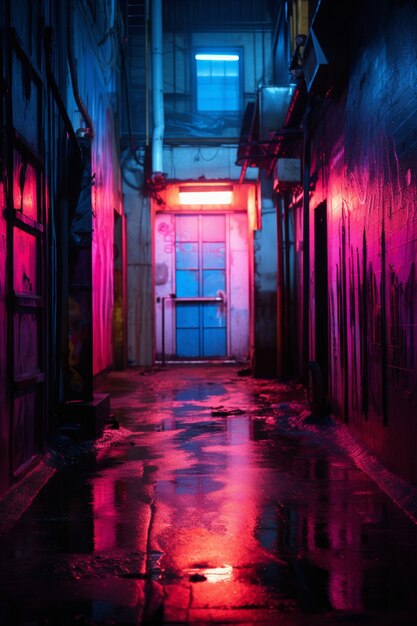 Vue de la rue de la ville la nuit