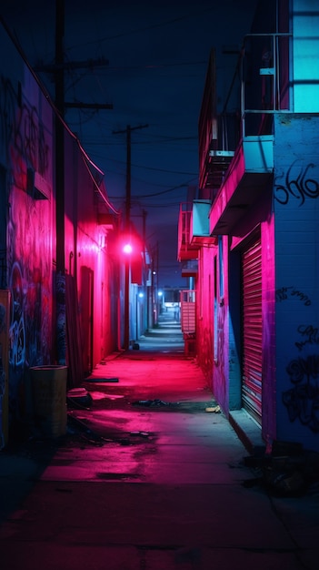 Vue de la rue de la ville la nuit