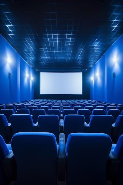 Photo gratuite vue de la salle de cinéma 3d