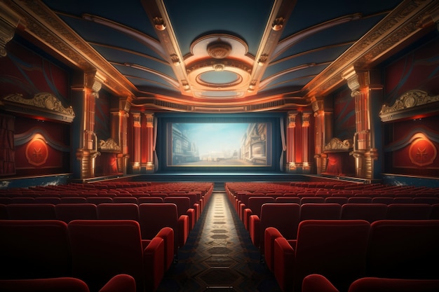 Vue de la salle de cinéma 3D