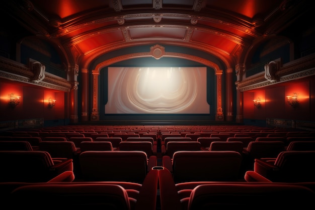 Photo gratuite vue de la salle de cinéma 3d