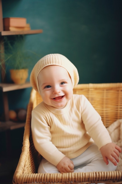 Vue de la scène comique avec le bébé