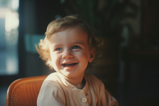 Vue de la scène comique avec le bébé