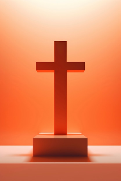 Photo gratuite vue d'une simple croix religieuse en 3d