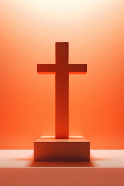 Vue d'une simple croix religieuse en 3D