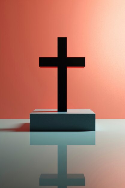 Vue d'une simple croix religieuse en 3D