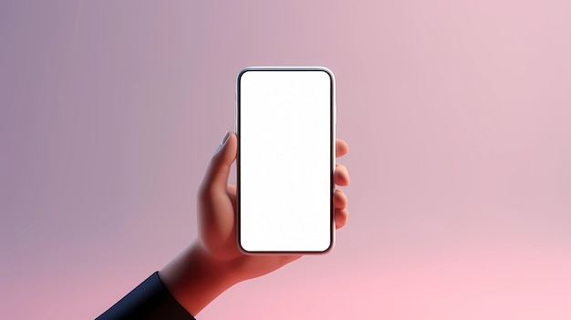 Photo gratuite vue d'un smartphone 3d tenu à la main