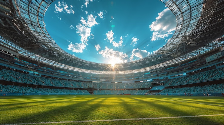 Photo gratuit vue d'un stade de football vide