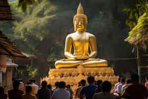 Photo gratuite vue de la statue de bouddha doré