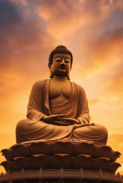 Photo gratuite vue de la statue de bouddha zen pour la spiritualité