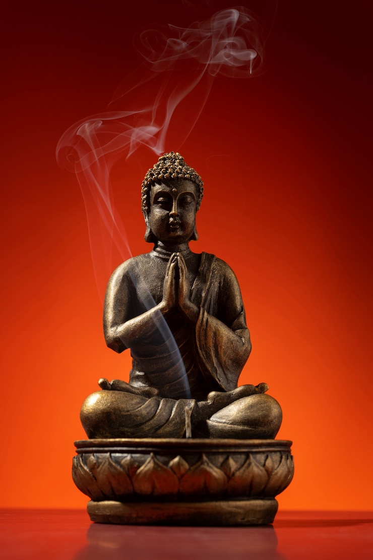 Photo gratuit vue de la statuette de bouddha