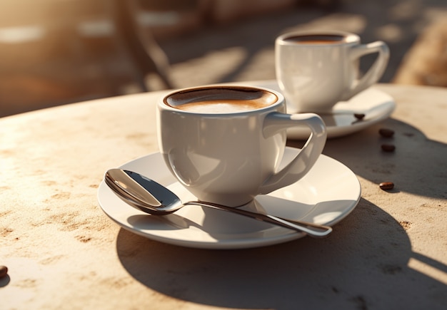 Photo gratuite vue des tasses à café