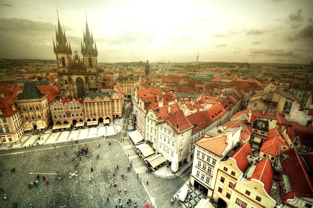 Vue de la vieille ville à Prague.