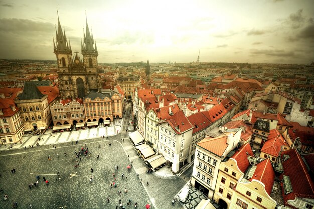 Vue de la vieille ville à Prague.