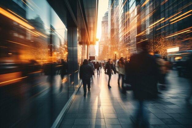 Vue de la ville avec effet de mouvement