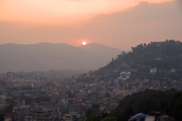 Magnifique Stupa Boudhanath à Lheure Du Matin à Katmandou