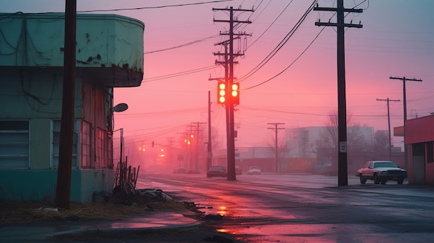 Photo gratuite vue de la ville sombre urbaine avec du brouillard