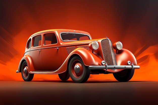 Photo gratuite vue d'une voiture antique en 3d