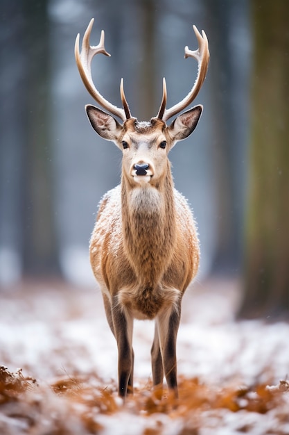 Vue sur les wapitis sauvages dans la nature