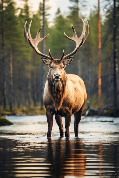 Vue des wapitis sauvages dans la nature